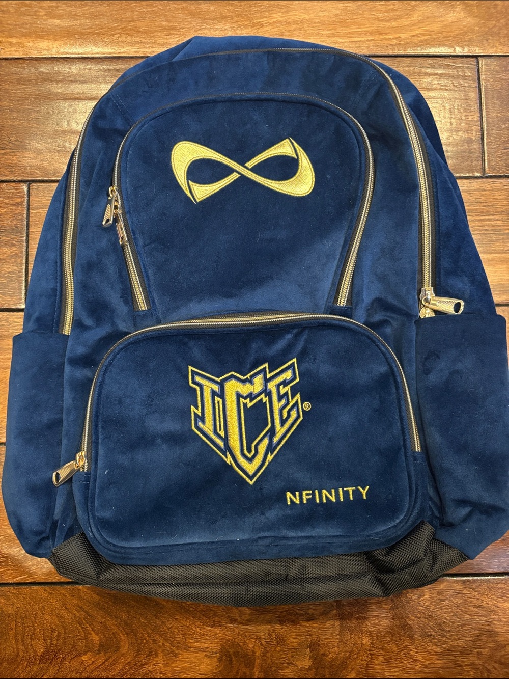 NFINITY Navy and Gold ICE Logo Cheer Backpack